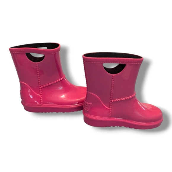 Ugg Rahjee Rain Boots Girl's Size 8 Casual Diva Pink Slip-OnClassic Rubber - Picture 6 of 13